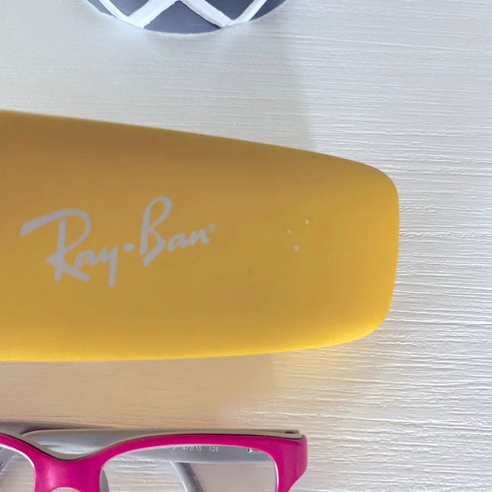 Ray-Ban RB1527 3575 Kids Eyeglasses Frames Grey Pink Rectangular W/ Case